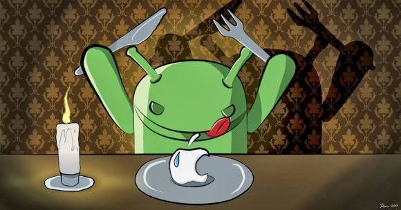 android-eating-apple-with-spoon